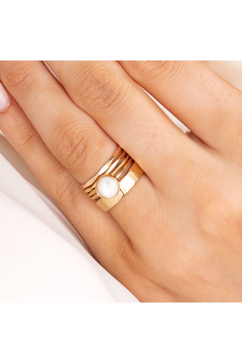 Gold Round Pearl Ring, Alternate, color, Gold