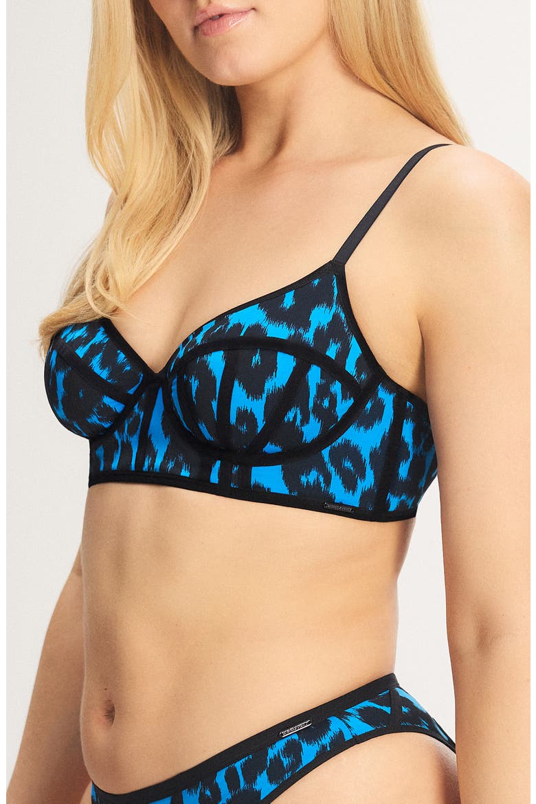 City Kitty Unlined Longline Demi Bra, Alternate, color, BLUE EUPHORIA VINTAGE