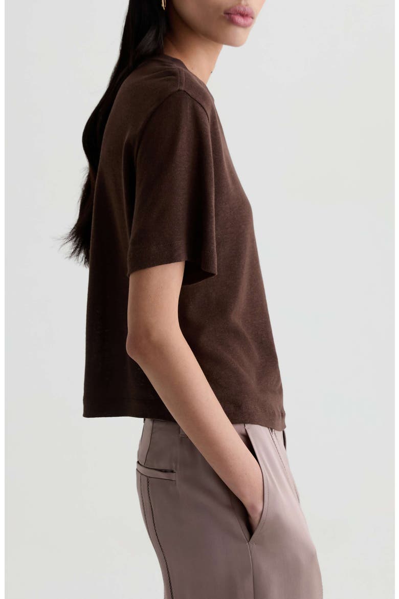 Charli Boxy Linen Blend T-Shirt, Alternate, color, OAK BARREL