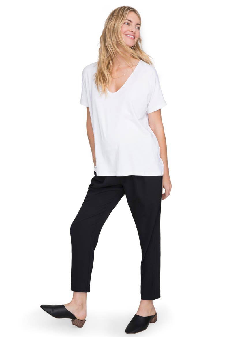 The Perfect Vee Maternity T-Shirt, Alternate, color, WHITE