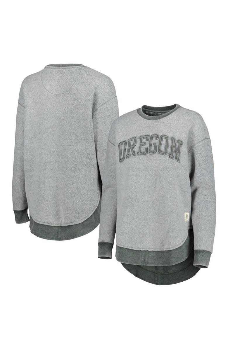 PRESSBOX Women's Pressbox Green Oregon Ducks Ponchoville Pullover Sweatshirt, Main, color, 
