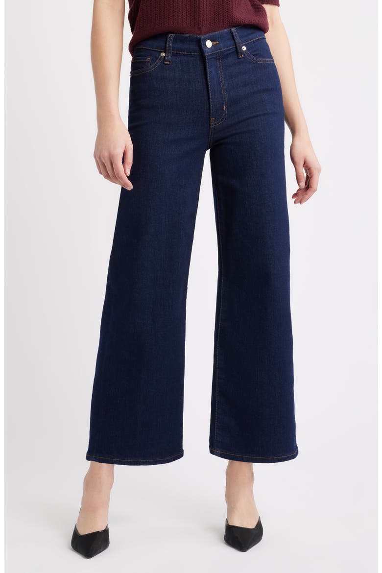 Le Slim Palazzo High Waist Crop Wide Leg Jeans, Main, color, RINSE