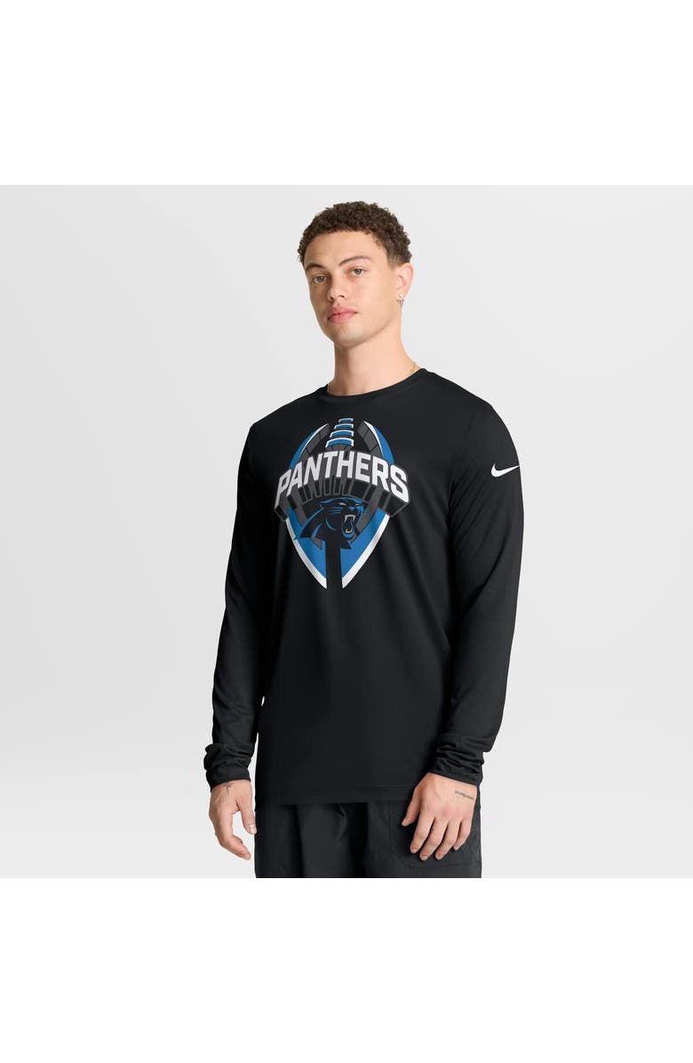 Nike Men's Nike Black Carolina Panthers Primetime Legend Icon Performance Long Sleeve T-Shirt, Main, color, Black