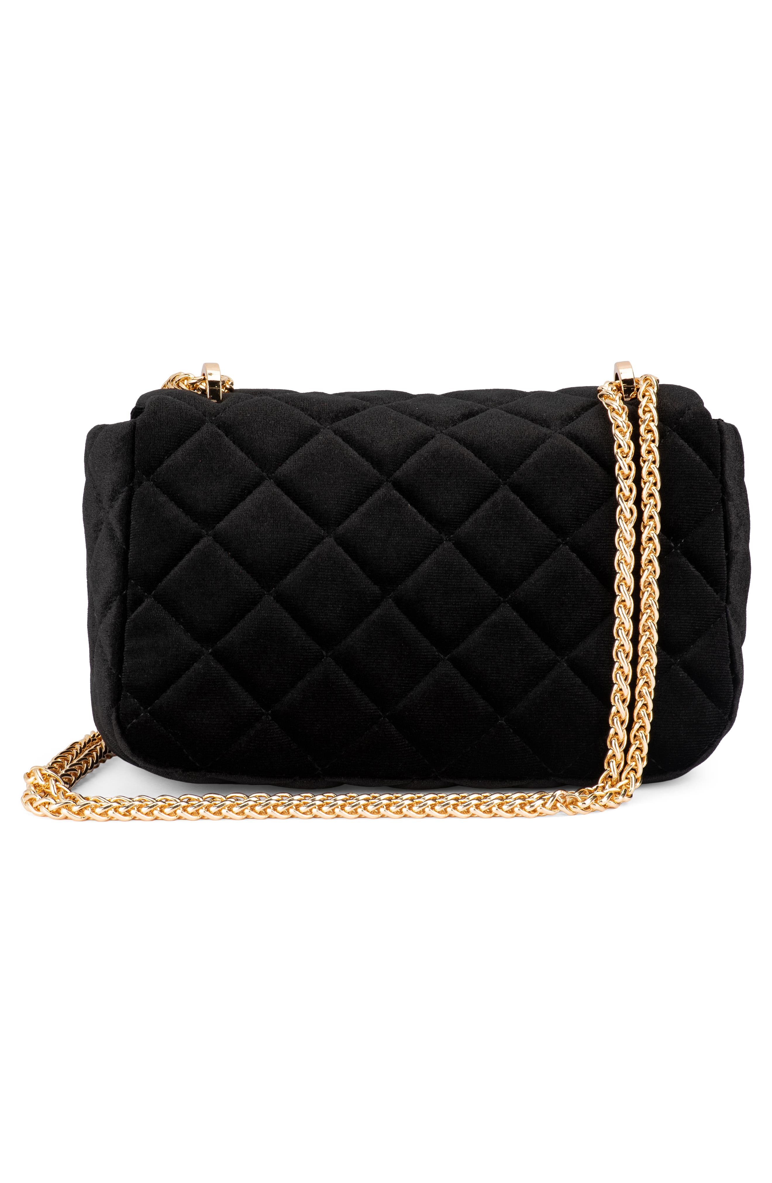 Olga Berg Helen Quilted Velvet Convertible Shoulder Bag, Alternate, color, 