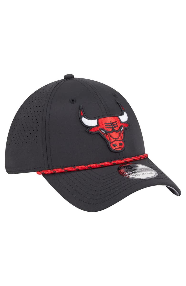 New Era Men's New Era Black Chicago Bulls Featherweight Poly Rope Flex 39Thirty Hat, Alternate, color, Black