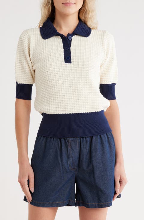 Short Sleeve Polo Sweater