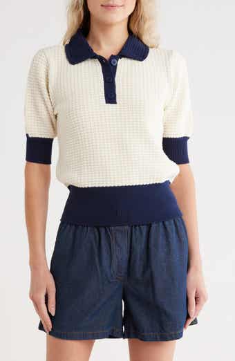 JASON WU Short Sleeve Polo Sweater