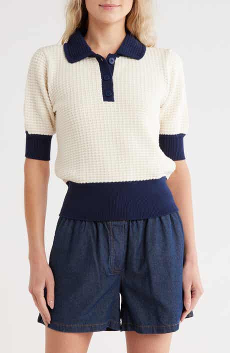 JASON WU Short Sleeve Polo Sweater