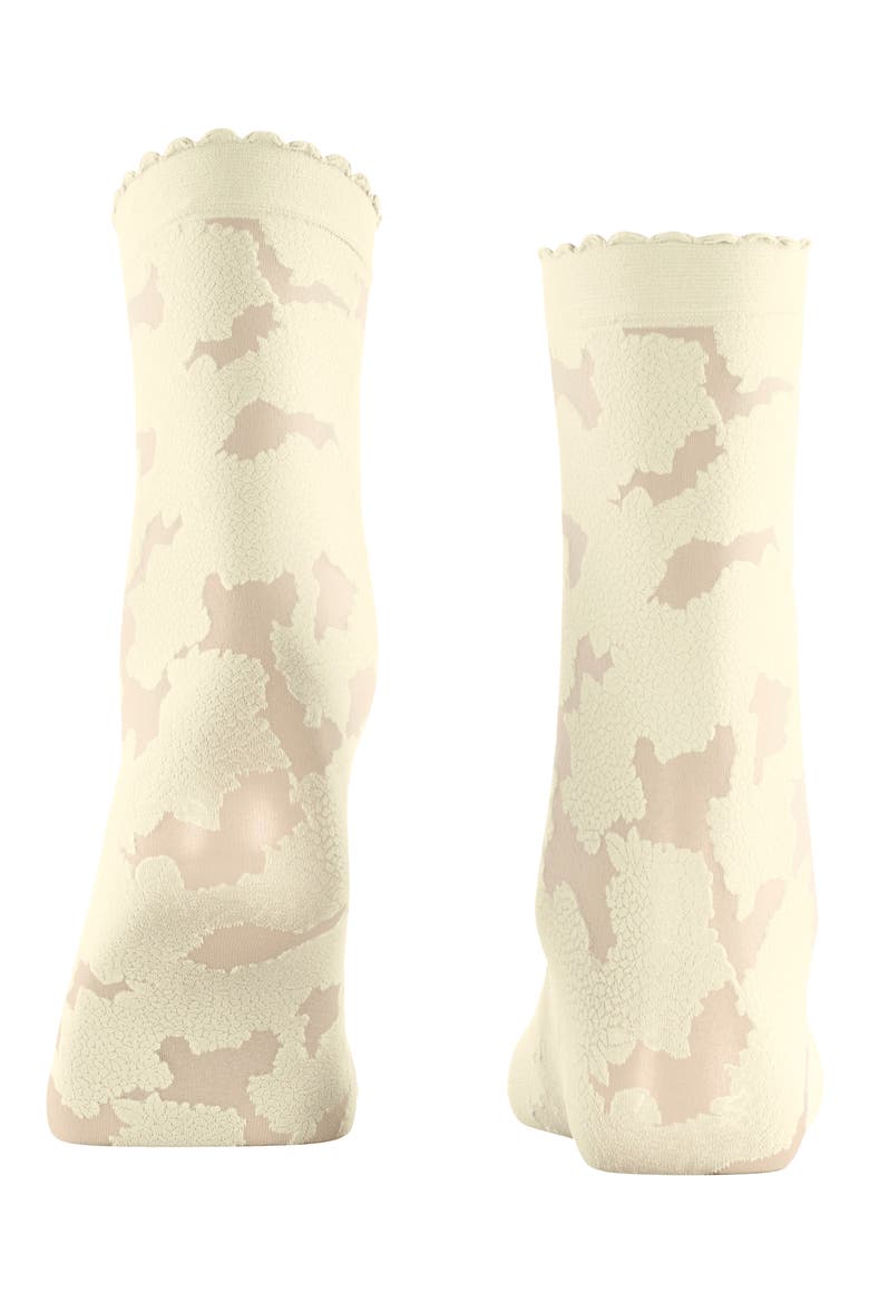 Hydrangea 20 Denier Dress Socks, Alternate, color, OFF-WHITE