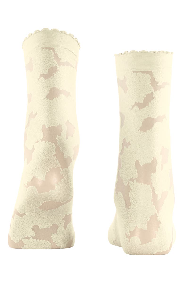 Falke Hydrangea 20 Denier Dress Socks, Alternate, color, Off-White