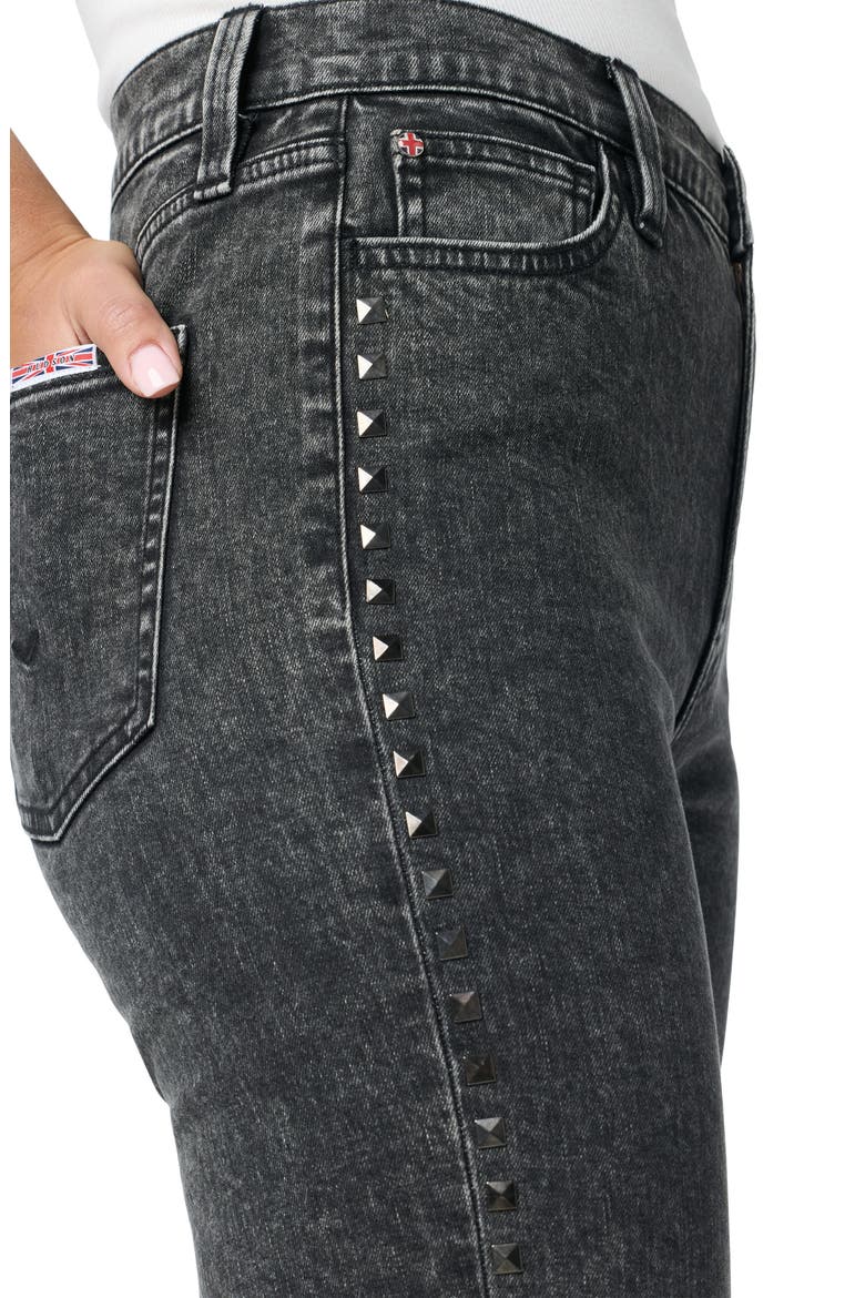 Noa Studded High Waist Ankle Straight Leg Jeans, Alternate, color, WEST
