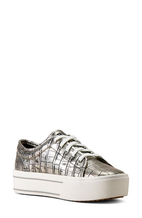 Skylar Croc Embossed Leather Sneaker