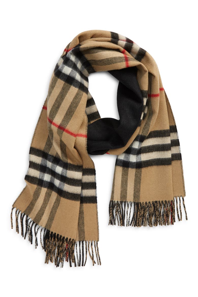 Cashmere Scarf, Alternate, color, BLACK
