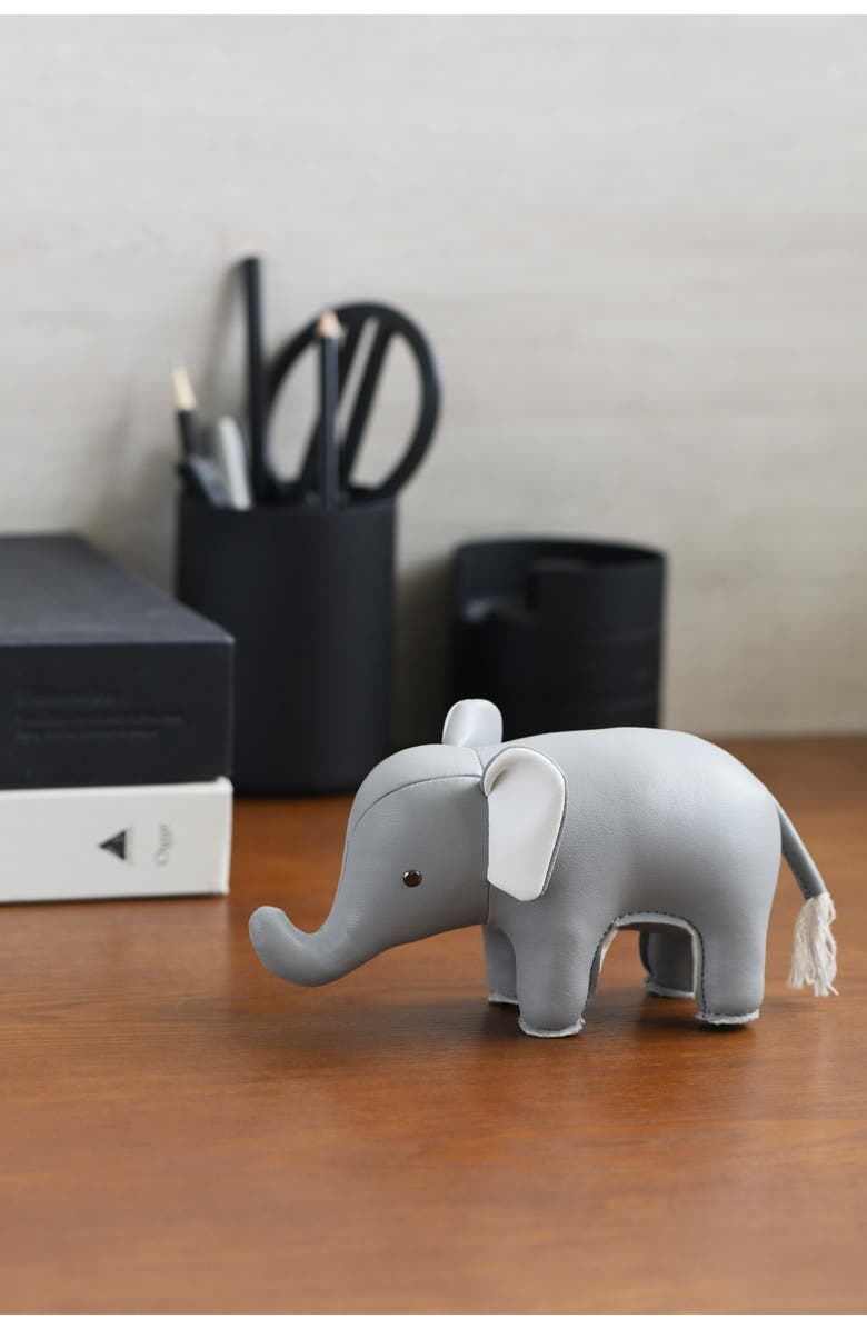 Zuny Elephant Paperweight, Alternate, color, Gray White