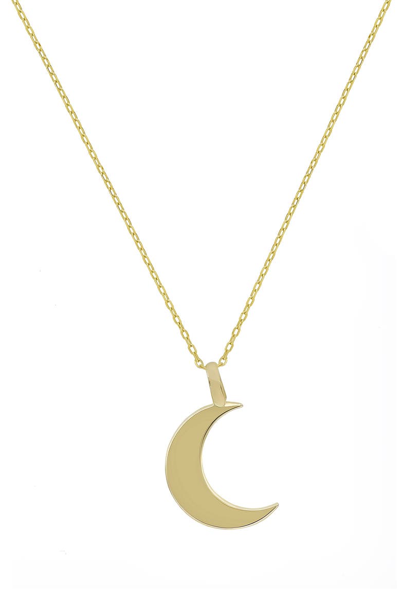 14K Gold Crescent Moon Pendant Necklace, Main, color, 14K YELLOW GOLD