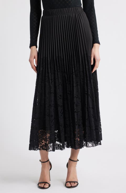 Madaleine Pleated Lace Skirt