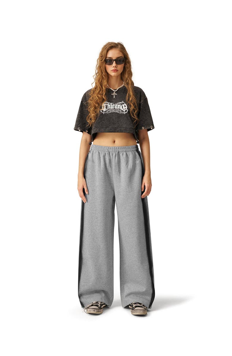 AELFRIC EDEN Graffiti Heart Baggy Sweatpants, Main, color, Grey