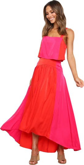 Lulu Floral Print Two-Piece High-Low Dress