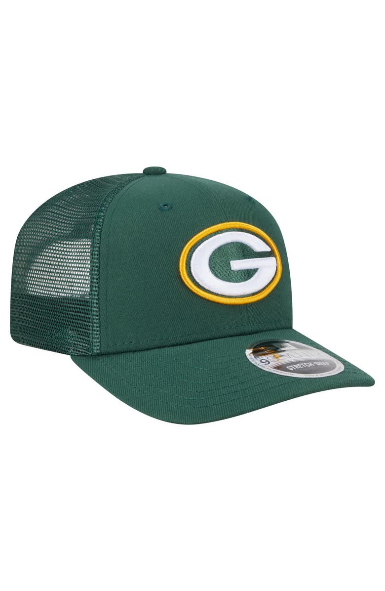 New Era Men's New Era Green Green Bay Packers Main Trucker 9SEVENTY Stretch-Snap Hat, Alternate, color,