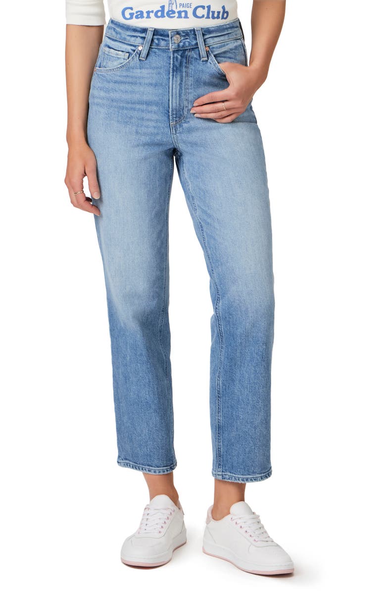 PAIGE Sarah High Waist Ankle Straight Leg Jeans, Main, color,