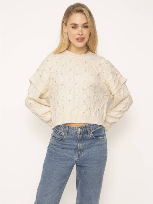 Central Park West Quinn Embellished Crew In Ivory