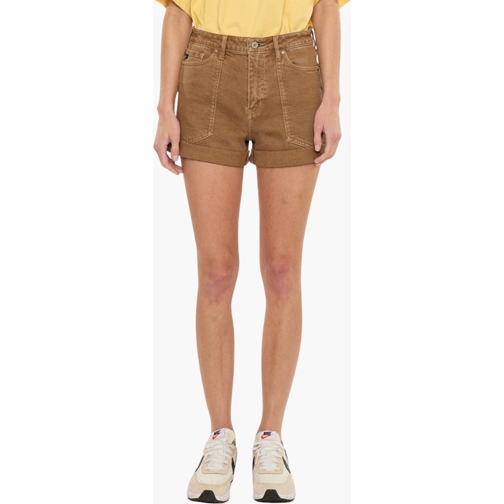 KanCan Clara High Rise Mom Shorts in Mocha at Nordstrom, Size 24