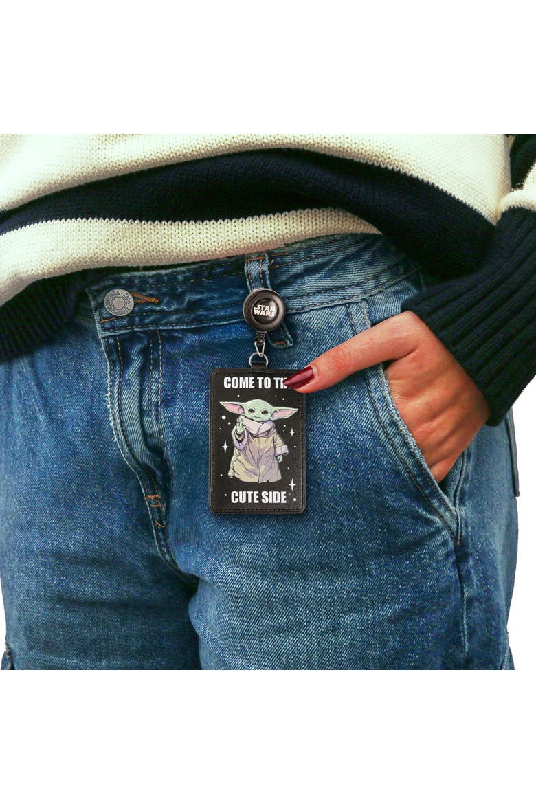 Grogu Cute Retractable Badge Reel Official License, Badge Clip, Alternate, color, Black