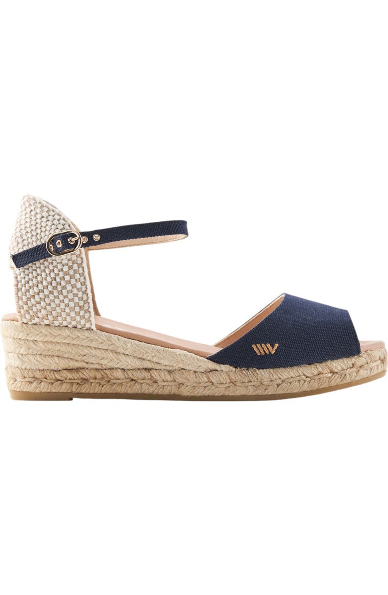 VISCATA Cavall Canvas Espadrille Sandal Wedges, Main, color, Navy Blue