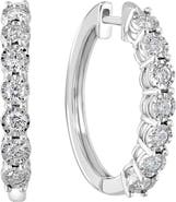 EFFY Sterling Silver Diamond Hoop Earrings
