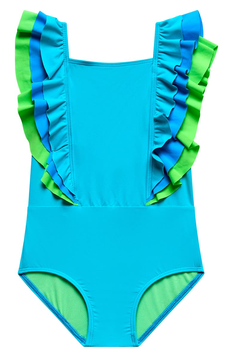 Beach Lingo Kids' Ruffle One-Piece Swimsuit, Main, color, 
