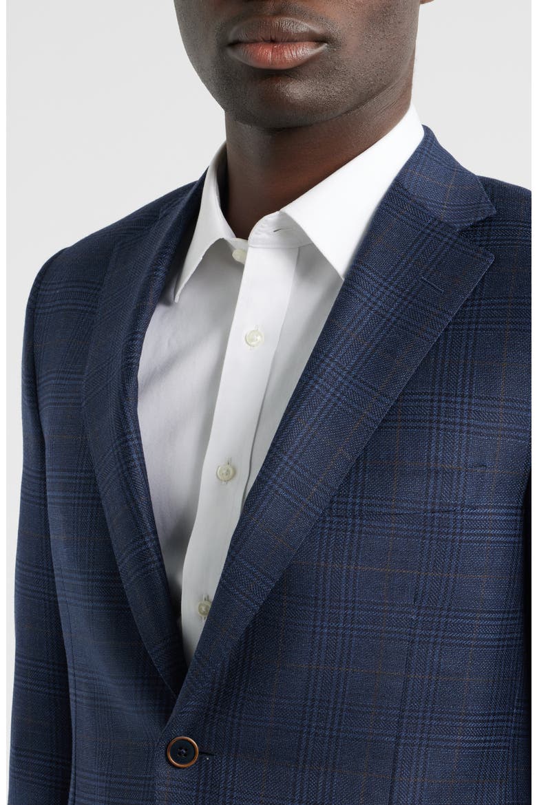 Regular Fit Milano Plaid Wool Sport Coat, Alternate, color, BLUE