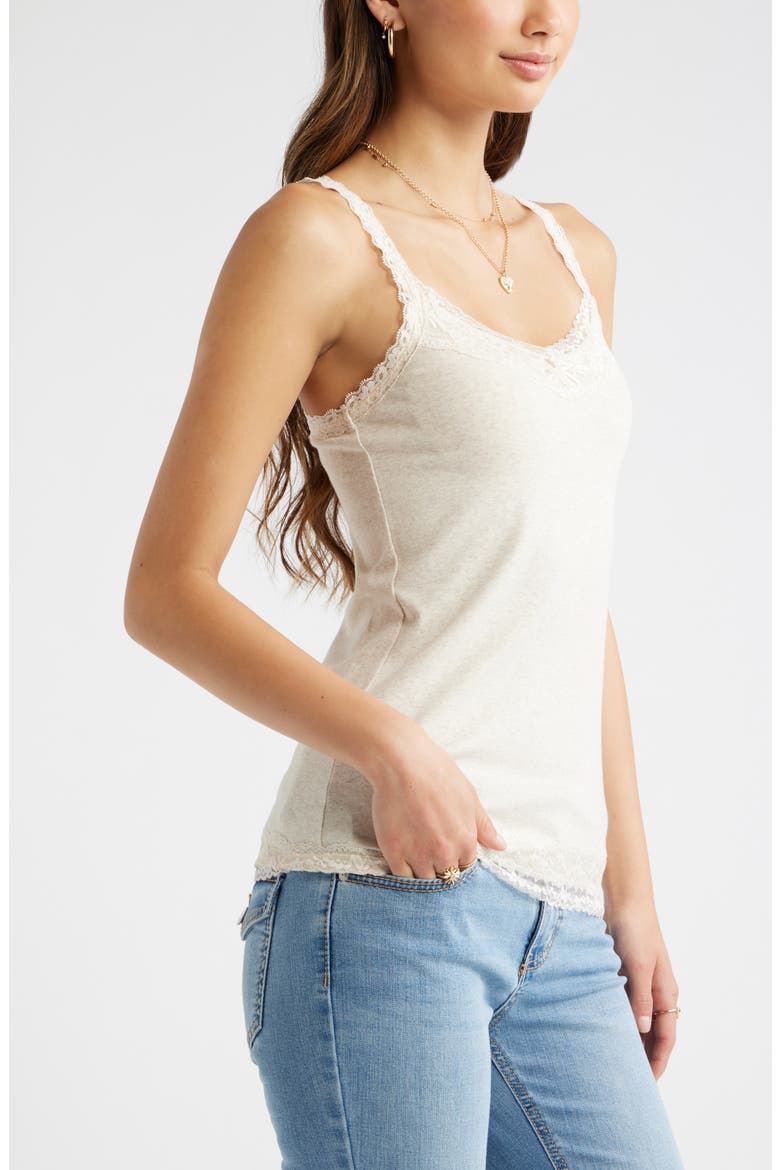 Lace Trim Camisole, Alternate, color, BEIGE OATMEAL LIGHT HEATHER