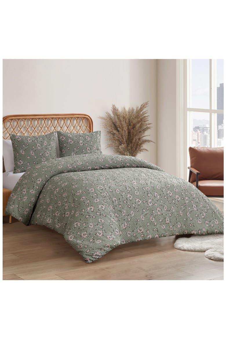Botani Duvet Set, Alternate, color, SAGE GREEN