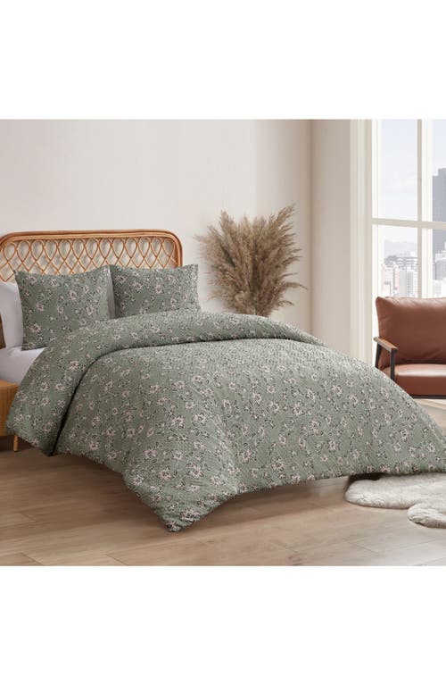Jessica Simpson Botani Duvet Set In Sage Green