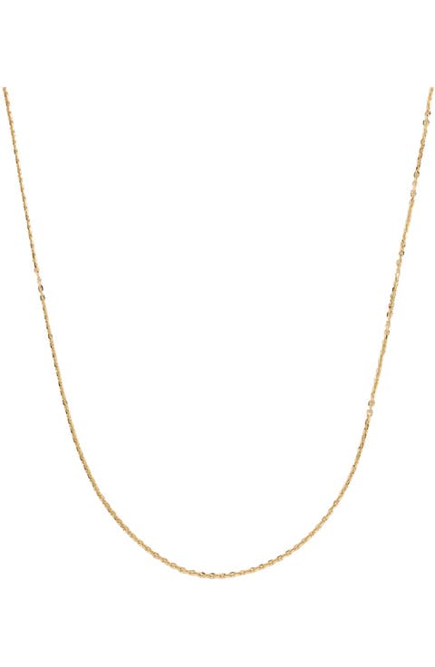 14k Adjustable Flat Cable Chain