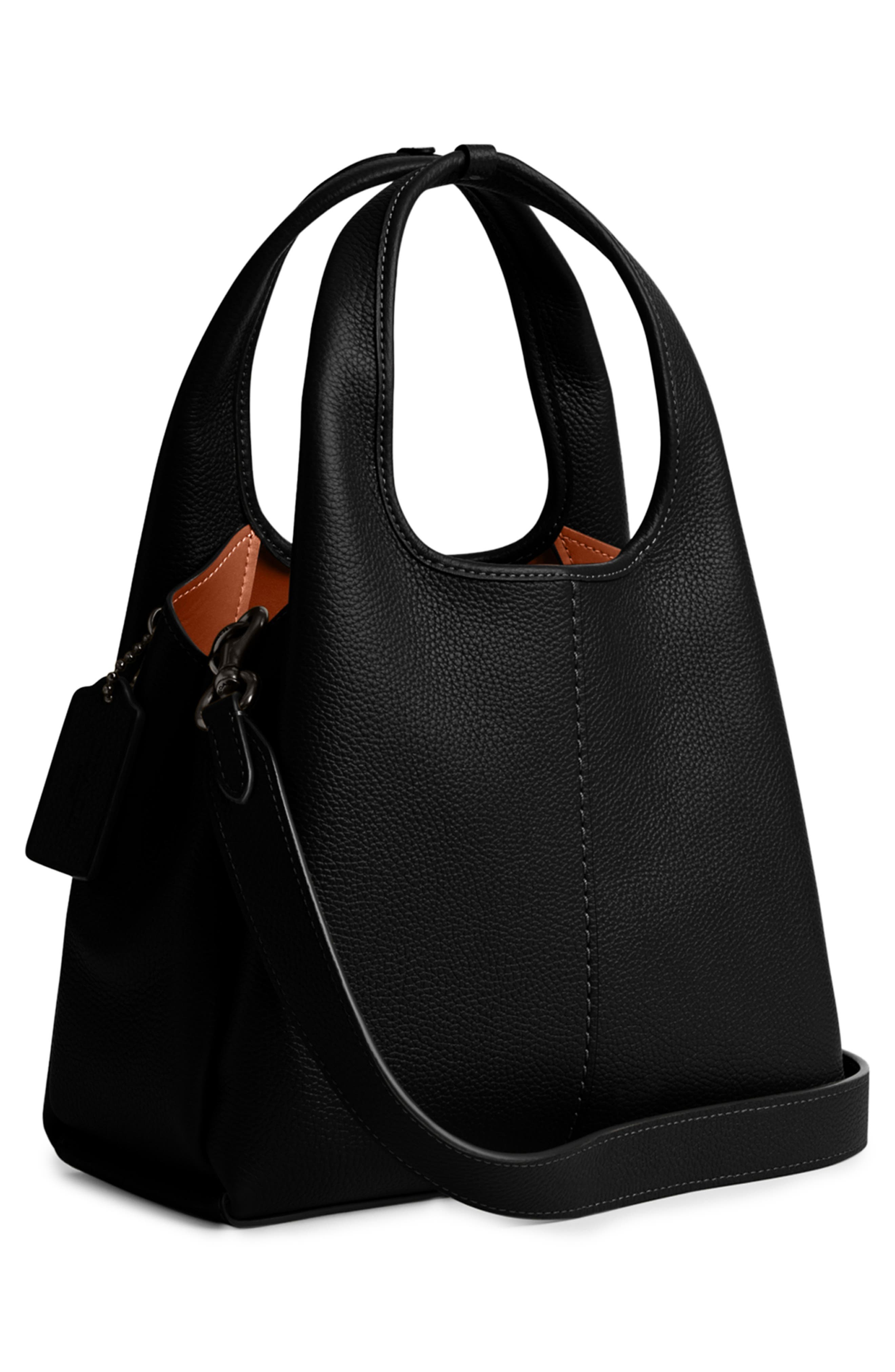 COACH Lana 23 Leather Shoulder Bag, Alternate, color, Black