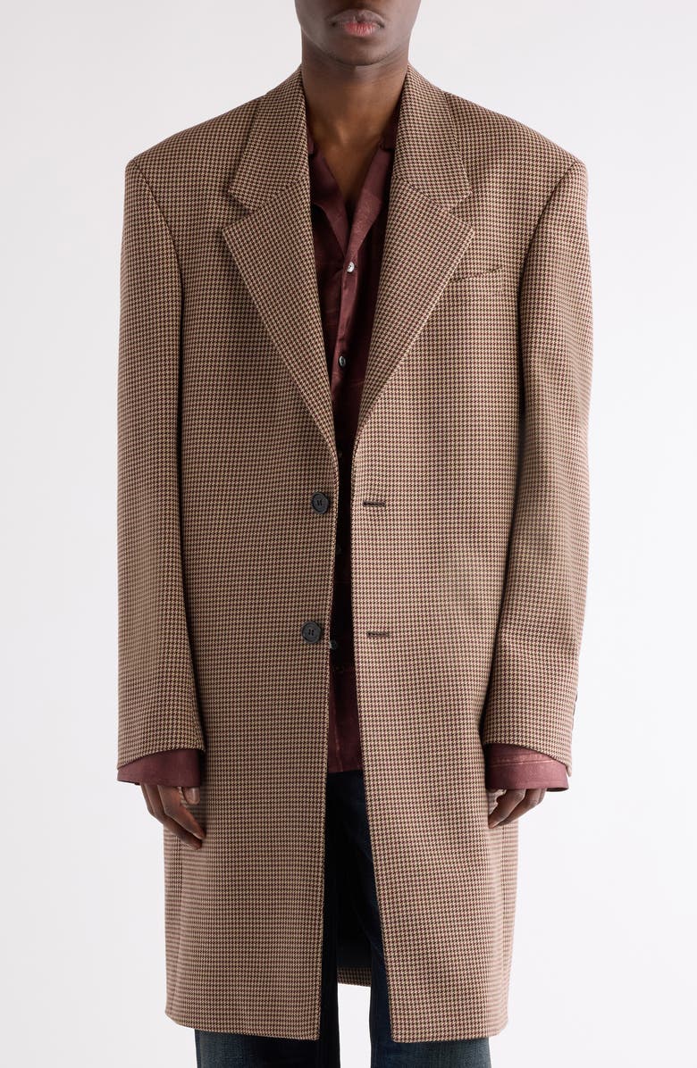 Acne Studios Otam Houndstooth Wool Coat, Main, color, Multi Brown
