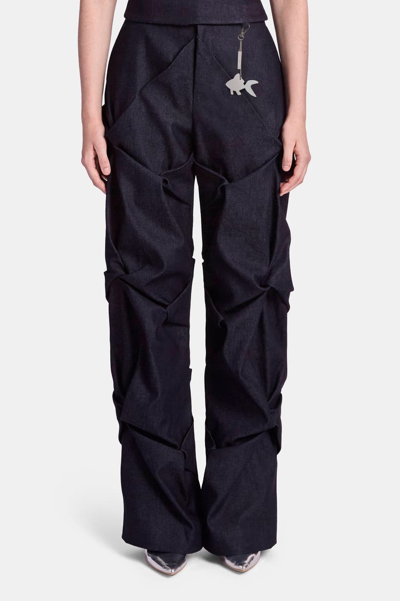 Astrid Draped Trousers, Main, color, Navy
