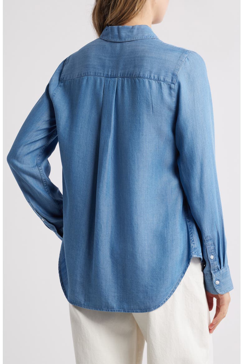 Chambray Button-Up Shirt, Alternate, color, MEDIUM WASH