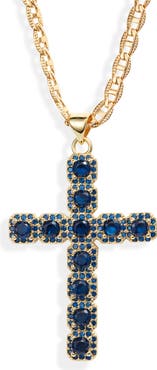 VIDAKUSH Fantasy Cubic Zirconia Cross Pendant Necklace