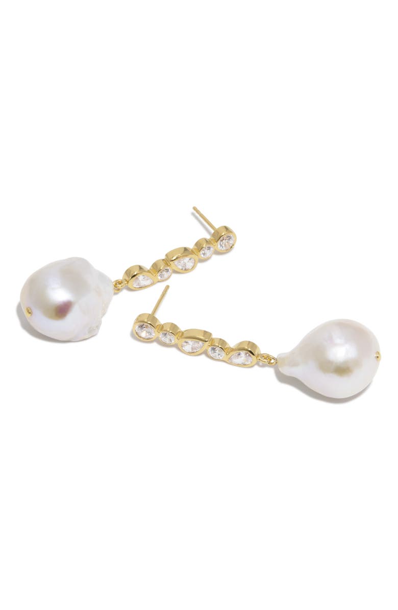 COMPLETEDWORKS Pitter-Patter Freshwater Pearl Drop Earrings, Alternate, color, 18Ct Gold Plated