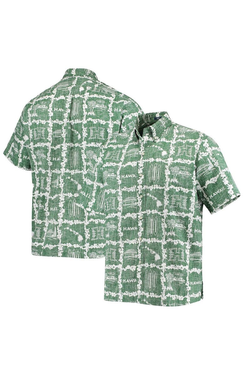 Reyn Spooner Men's Reyn Spooner Green Hawaii Warriors Classic Button-Down Shirt, Main, color, 