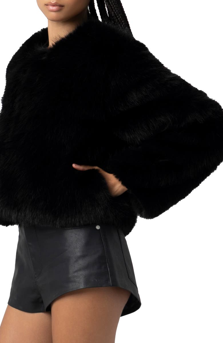 BLANKNYC Faux Fur Crop Jacket, Alternate, color, Cash Flow