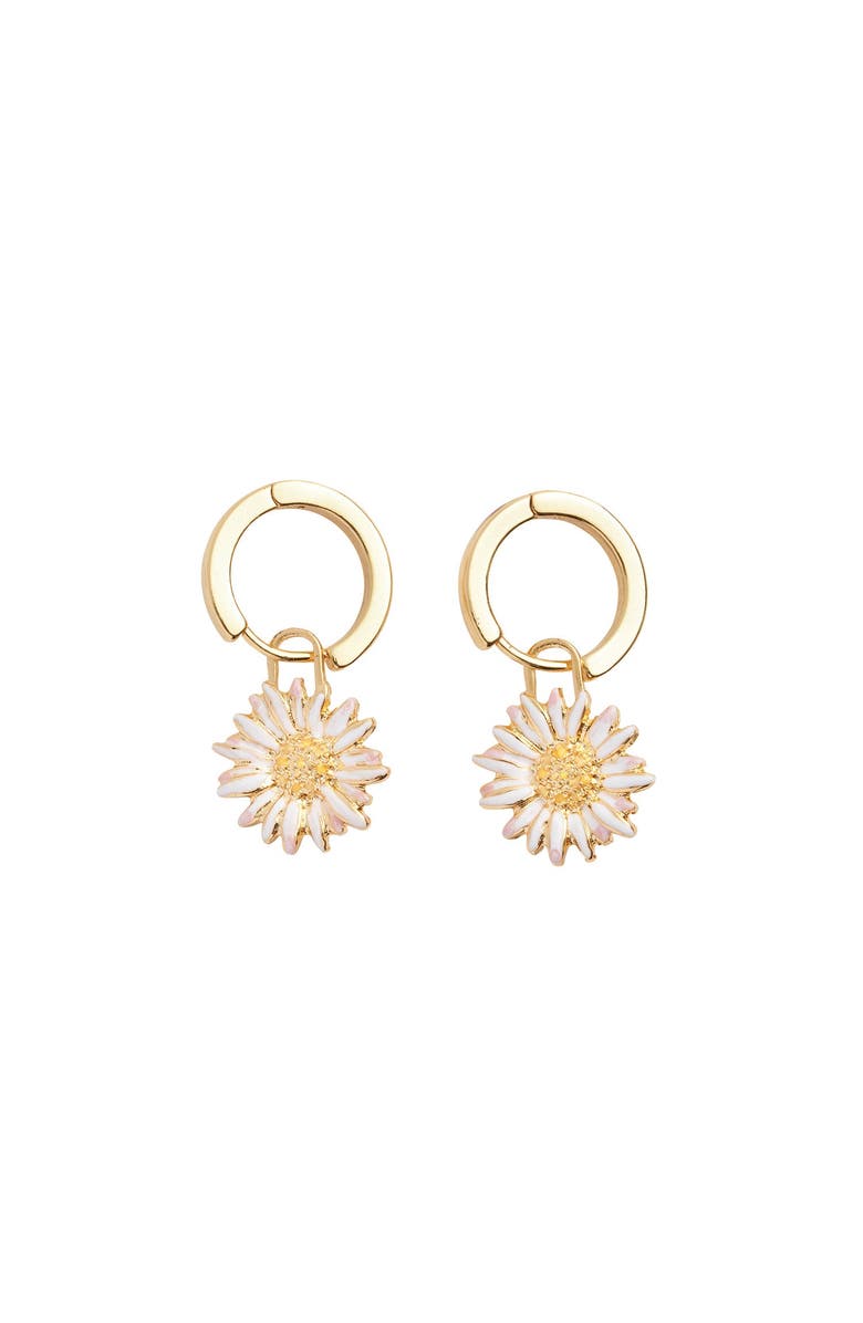 Fable England Daisy Huggie Earrings, Main, color, Gold