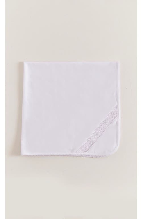 Babycottons Smock Receiving Blanket In White
