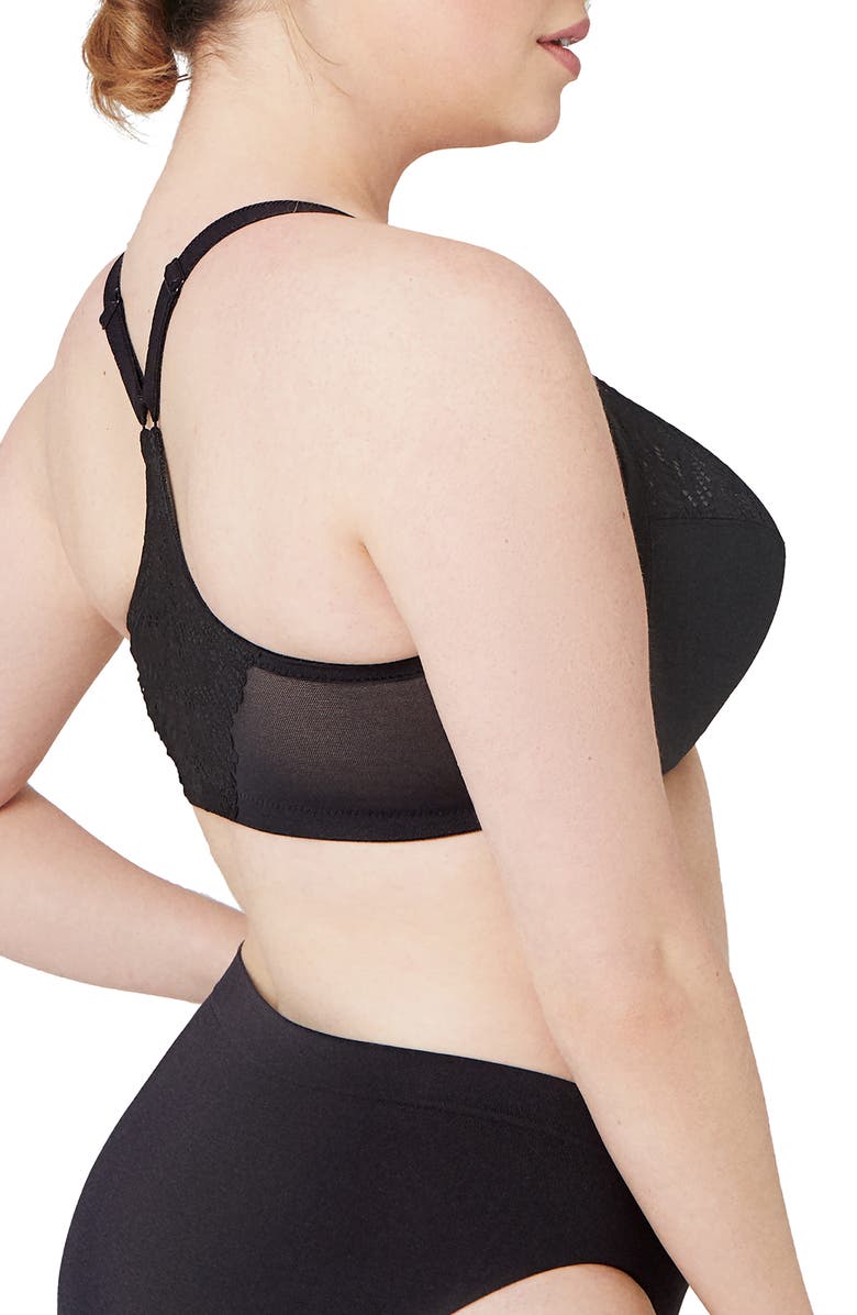 Glamorise WonderWire<sup>®</sup> Front Close T-Back Underwire Bra, Alternate, color, Black
