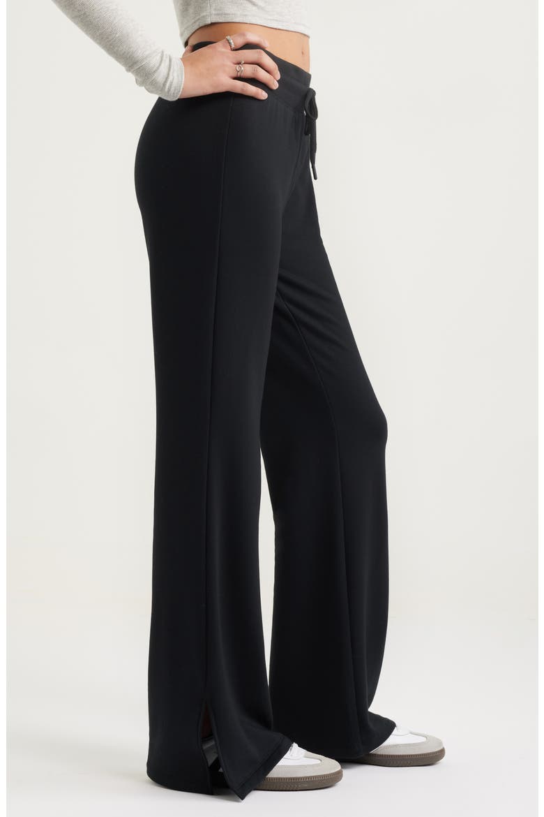 Loved Fleece Flare Leg Sweatpants, Alternate, color, BLACK