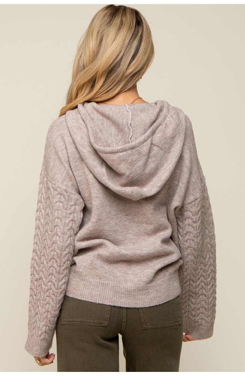 PinkBlush Mixed Knit Hooded Sweater, Alternate, color, 