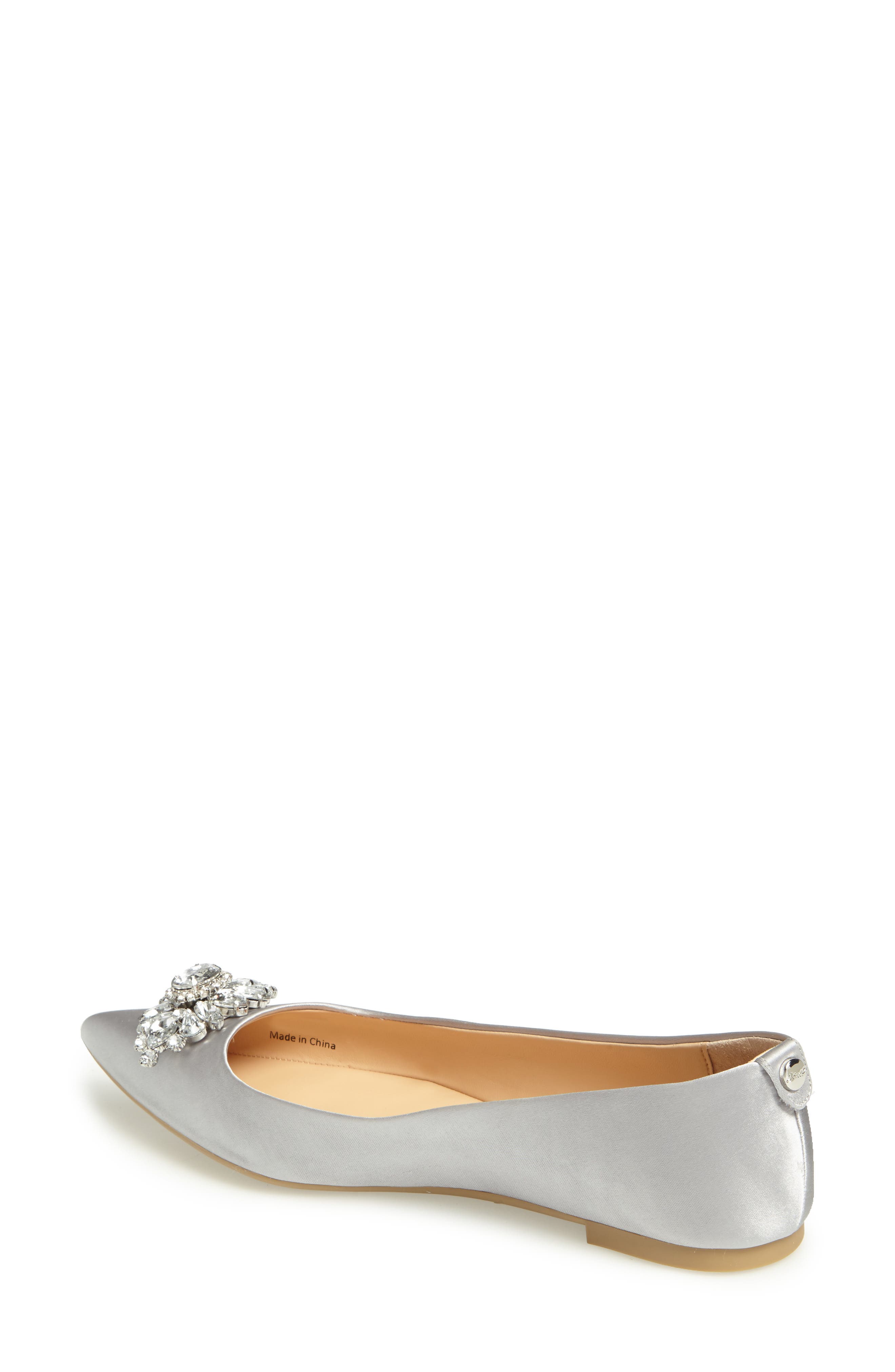 Havana Embellished Flat, Alternate, color, SILVER SATIN
