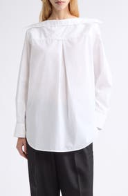 MELITTA BAUMEISTER Pointy Collar Cotton Pullover Shirt